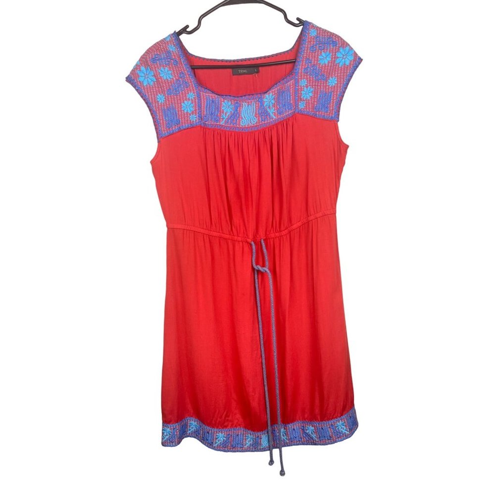 THML orange/blue embroidered‎ dress size L